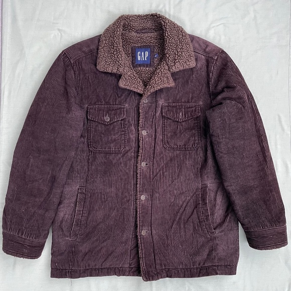 GAP Brown Corduroy Sherpa Lined Jacket - size M - Picture 1 of 6